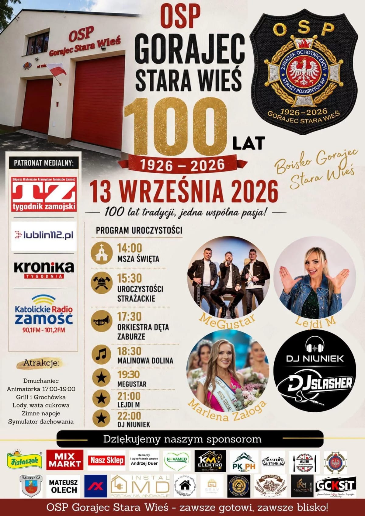 Plakat: 100-lecie OSP Gorajec-Stara Wieś