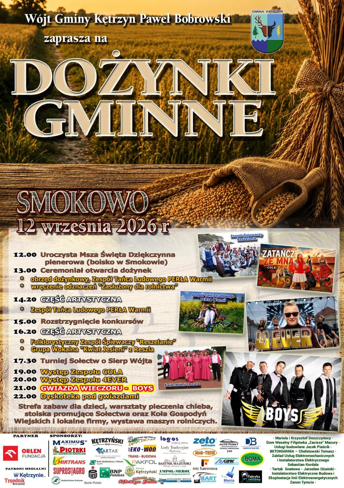 Plakat: Dożynki Gminne Smokowo 2026