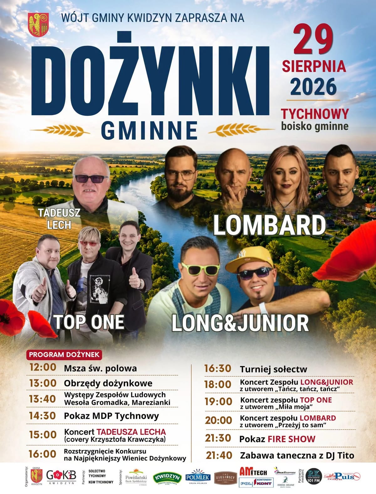Plakat: Dożynki Gminne gminy Kwidzyn 2026 - Tychnowy