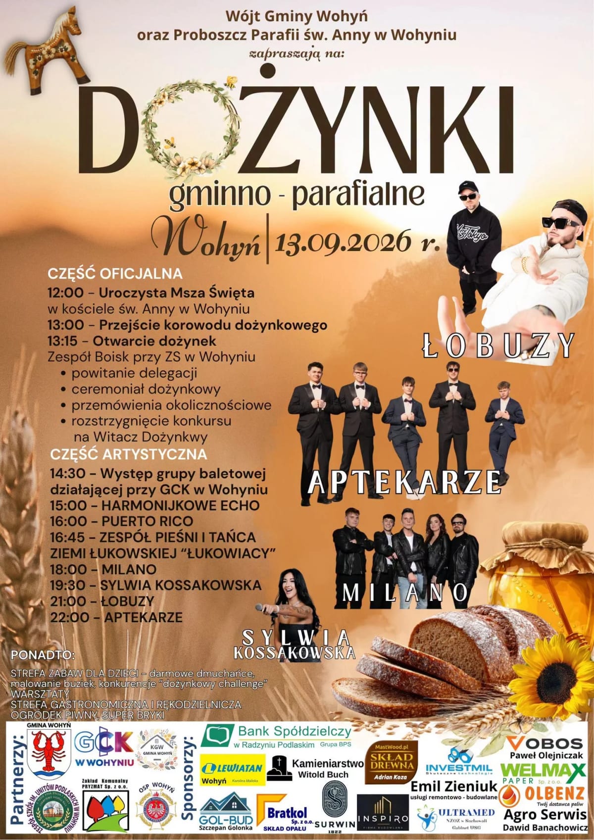 Plakat: Dożynki Gminno-Parafialne w Wohyniu 2026