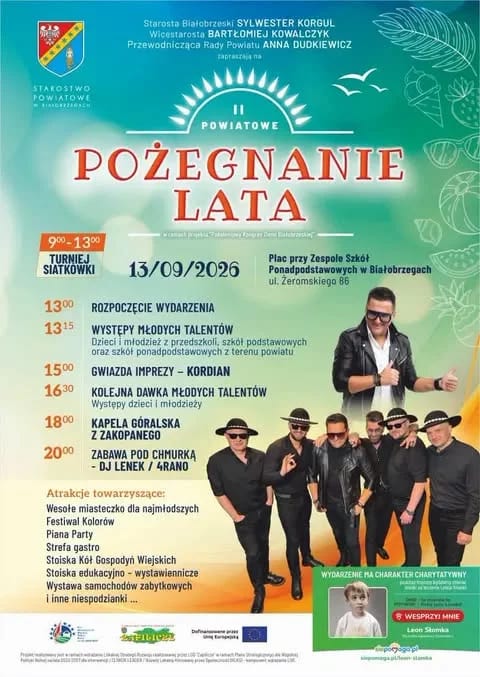 Plakat: II Powiatowe Pożegnanie Lata w Białobrzegach 2026