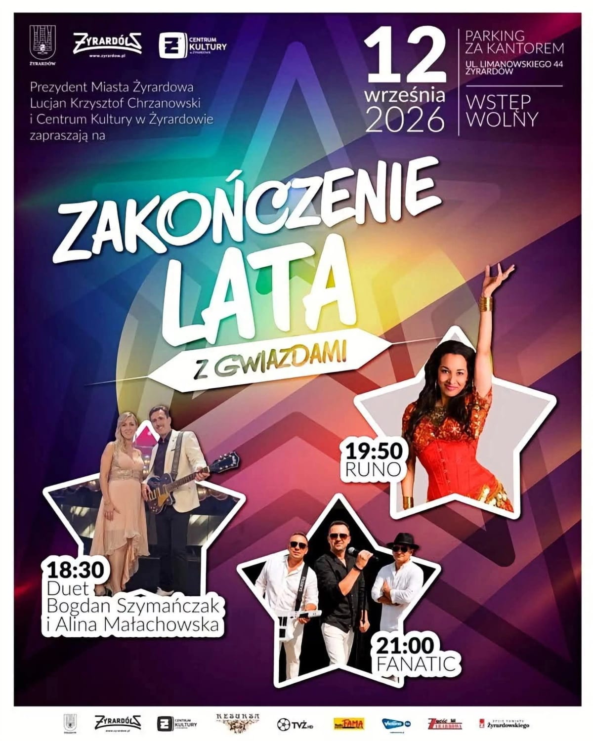 Plakat: Zakończenie Lata z Gwiazdami w Żyrardowie 2026